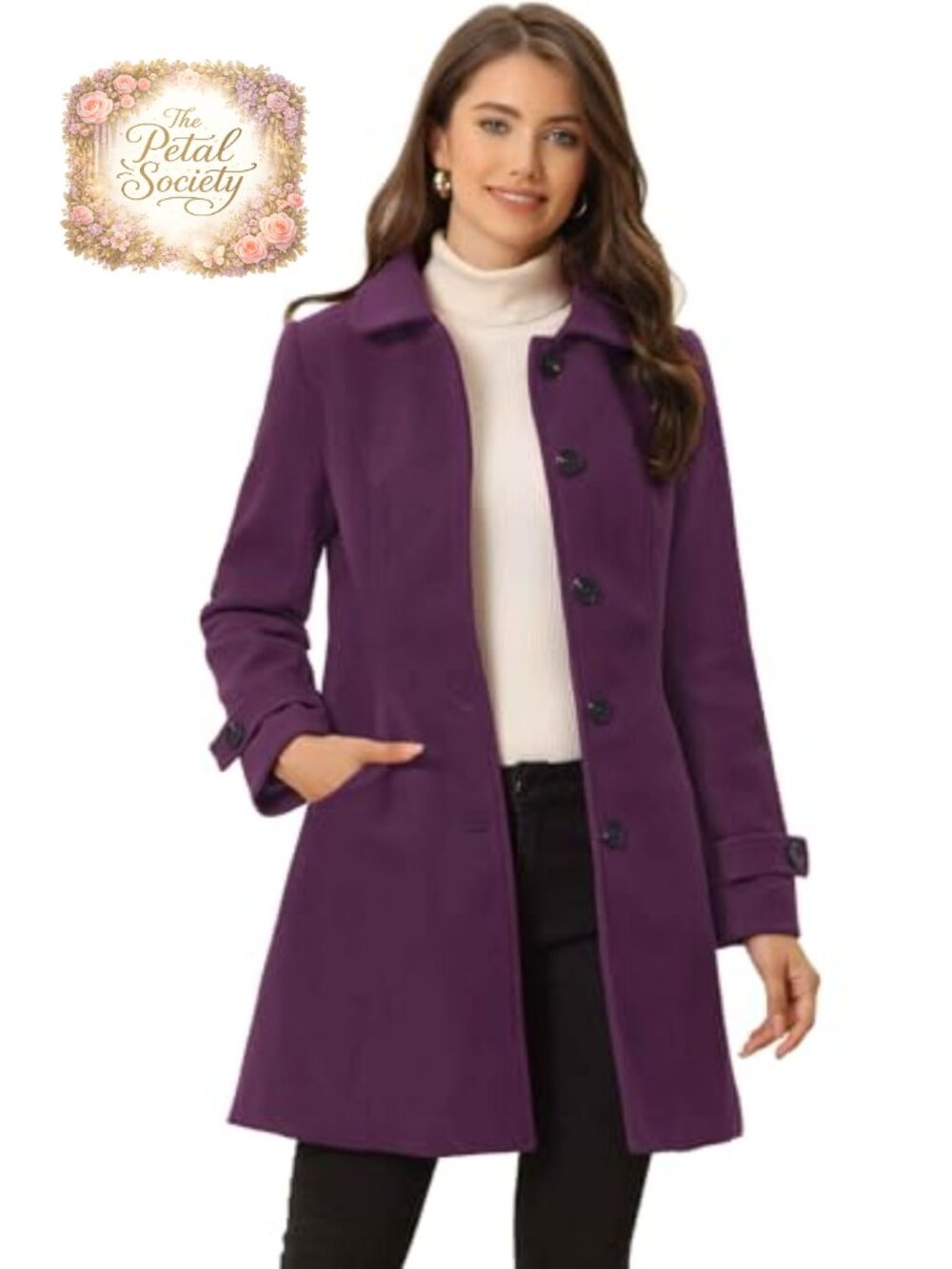 Women's Winter Overcoat Peter Pan Collar Single Breasted Pea Coat